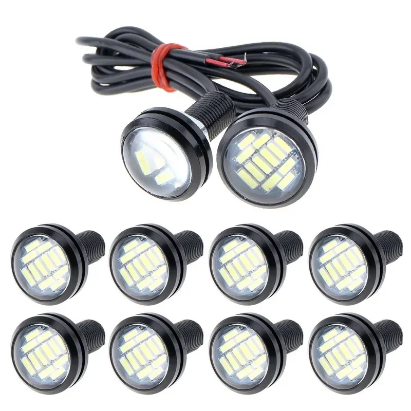 10PCS Eagle Eye LED 12V 23mm 4014 12SMD Car Daytime Running Lights Backup Turn Signal Lamp White Red Yellow Blue Green Wholesale