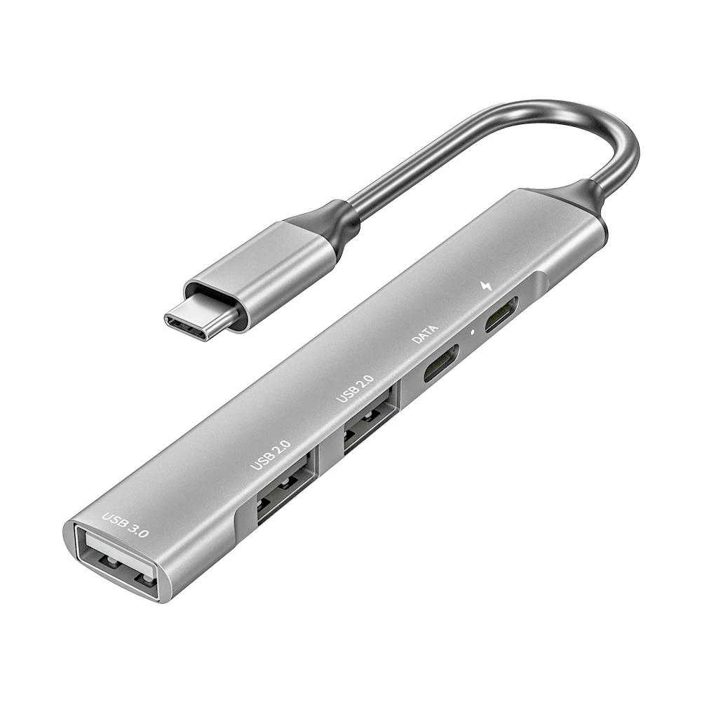 5 in 1 기가비트 이더넷 휴대폰, 고속 경량 USB C 허브, 휴대용 사무실 전원 공급, 노트북 멀티포트 어댑터