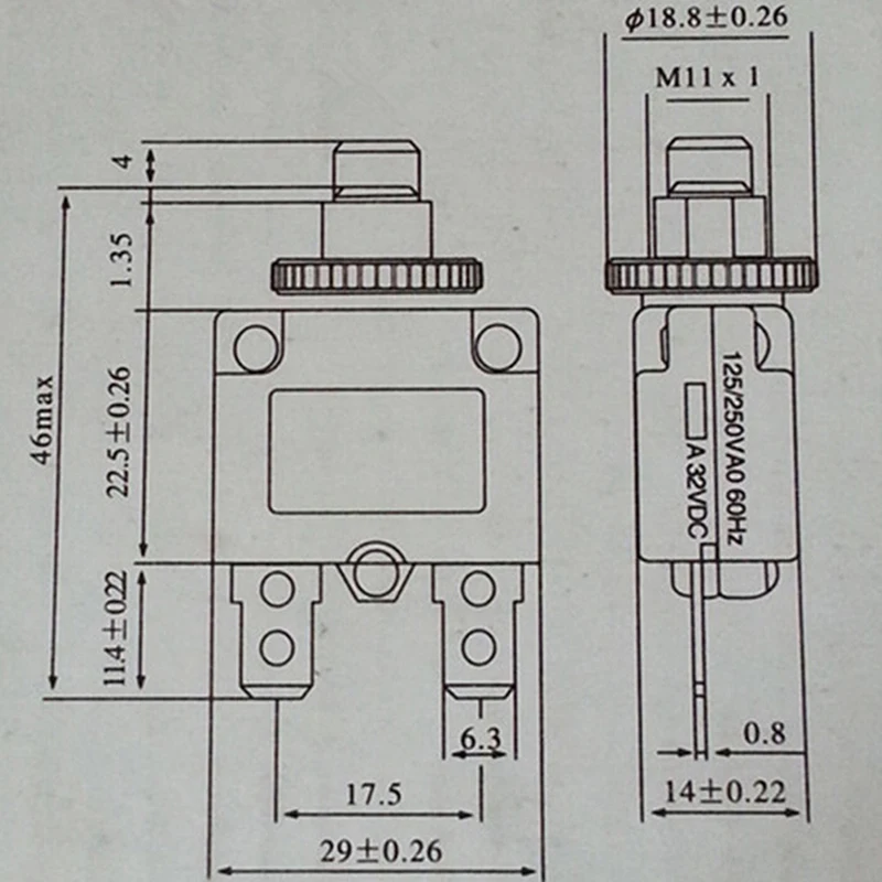 3A 4A 5A 6A 8A 10A 15A 20A 30A Circuit Breaker Overload Protector Switch Fuse Circuit Breakers