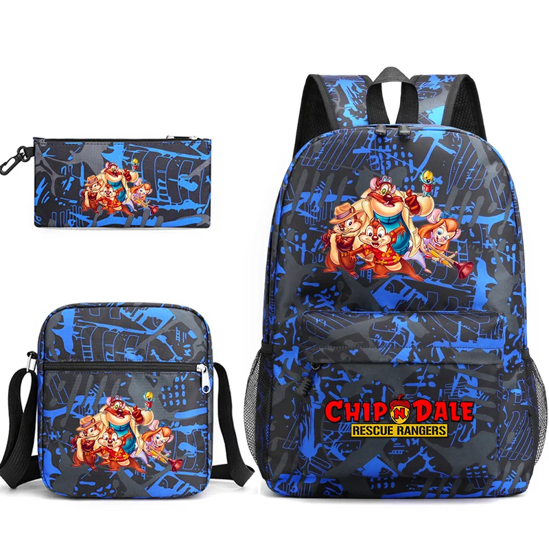 3 szt. Zabawny chip n Dale Bookbag plecak dla dzieci chłopcy dziewczęta torby szkolne zestaw toreb na ramię codzienne plecaki Mochilas