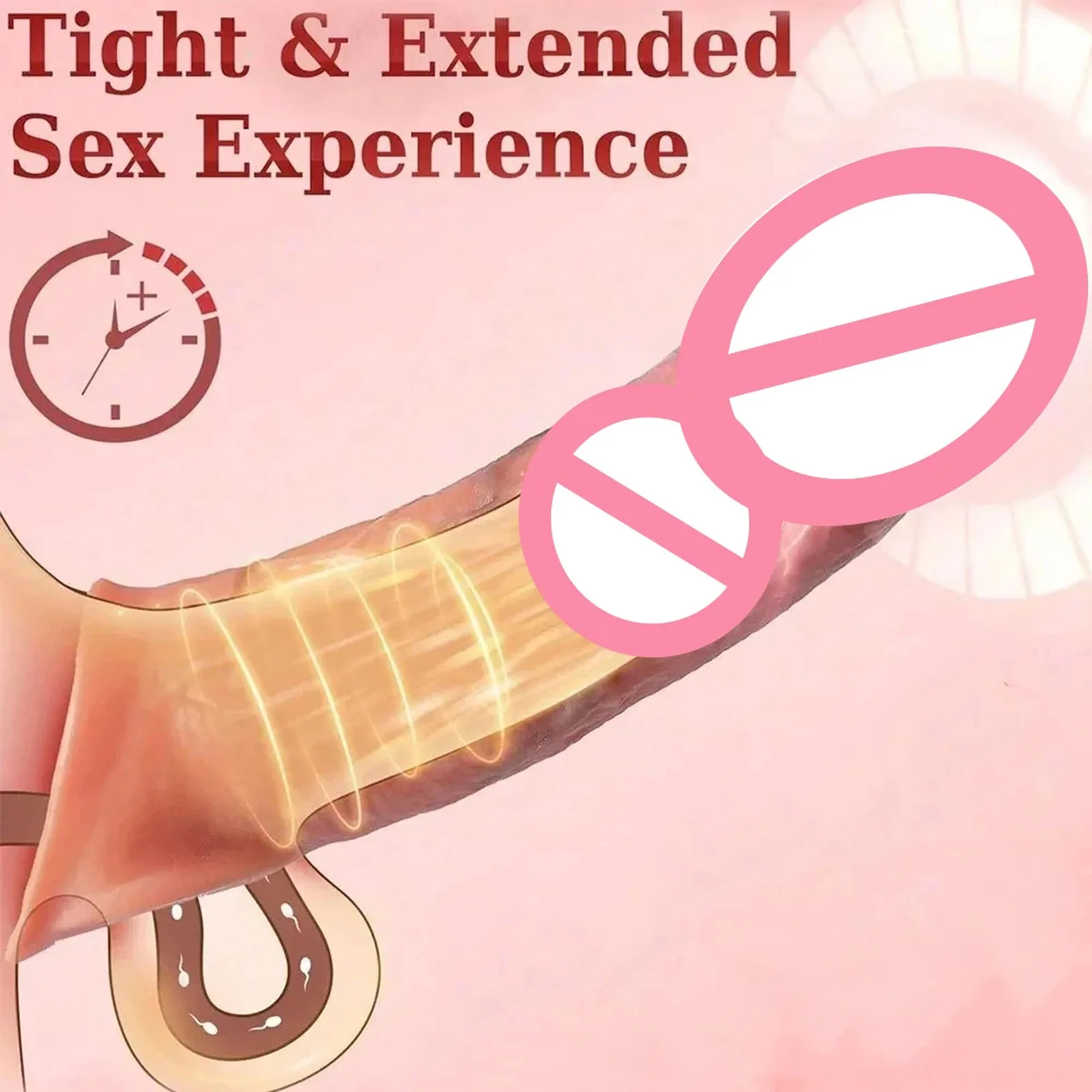 Vibrator for Men Penis Enlargement Sleeve Cock Header Enlargement Extension Enhancement Men Silicone Condom Sex Toy