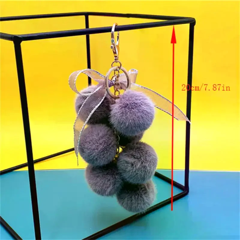 [JT] 1 Stuk Schattig Grapefruit Pluche Sleutelhanger met Kant Strik & Vachtbal Tas Hangende Charme Nieuwjaarscadeau voor Rugzakken & Auto's