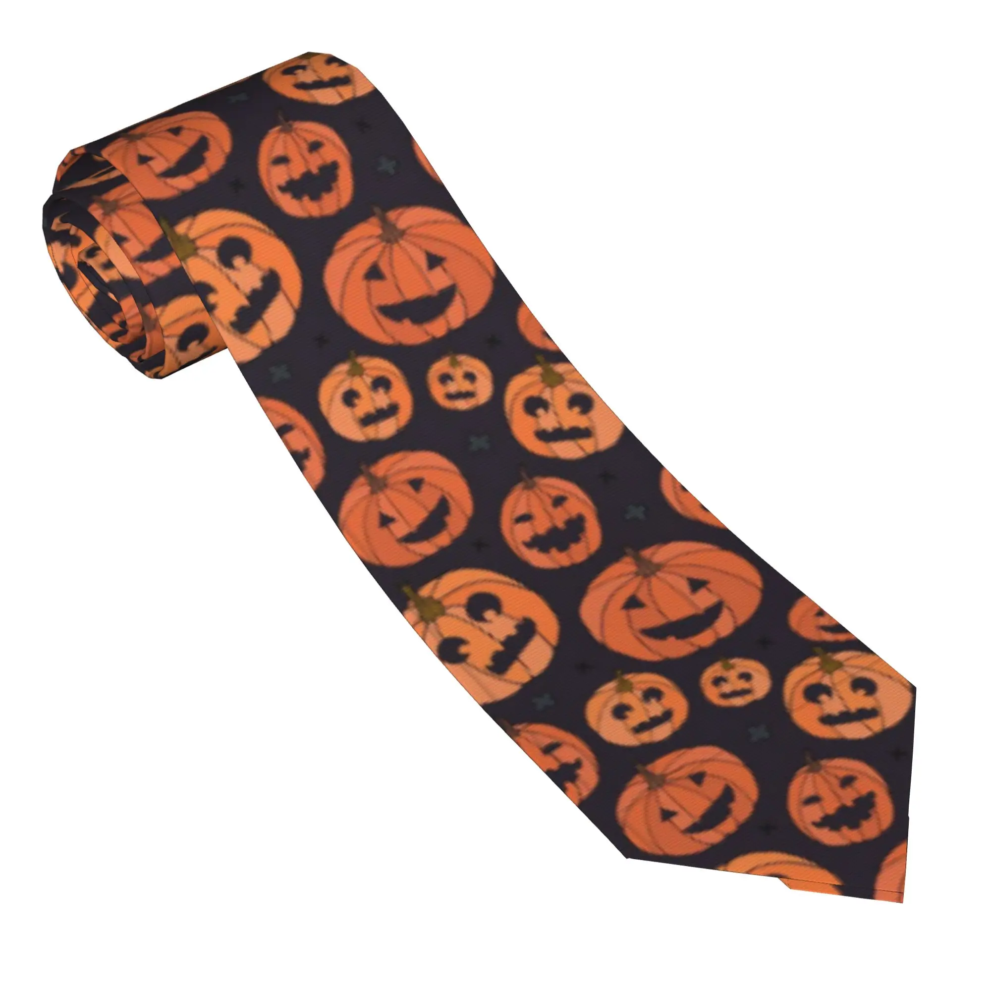 Happy Halloween Necktie Men Women 8 cm Pumpkin Cartoon Neck Tie for Men Silk Narrow Suits Accessories Gravatas Wedding Business