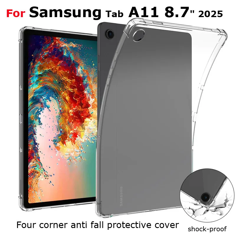 

Transparent Airbag Tablet Case for Samsung Galaxy Tab A11 8.7 Inch 2025 Wi-Fi SM-X133 X135 Tab A11 Plus 11" 2025 Soft TPU Cover