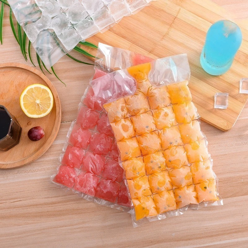 10-100pcs Disposable Ice-Making Bags Freezing Maker Ice Cube Bag Self-Seal Ice-making for Summer DIY Drinking Ice Cube Molds