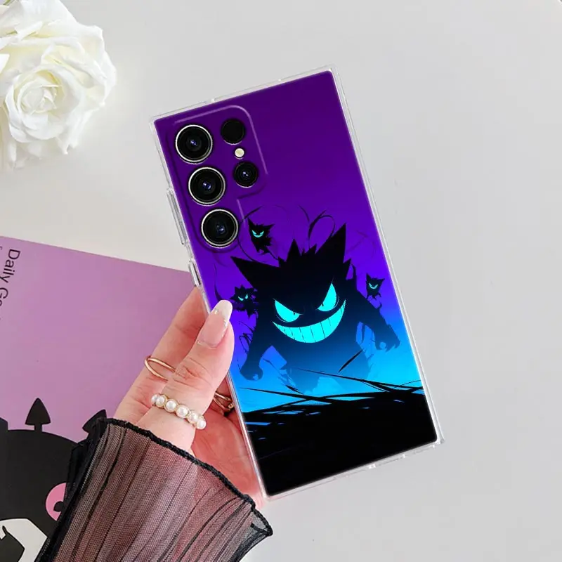 Прозрачный чехол Gengar Ghost Pocket Monster Anime для Samsung Galaxy S25 S24 S23 Ultra S20 S21 FE S22 Plus A56 A55 A26 5G Чехол для телефона