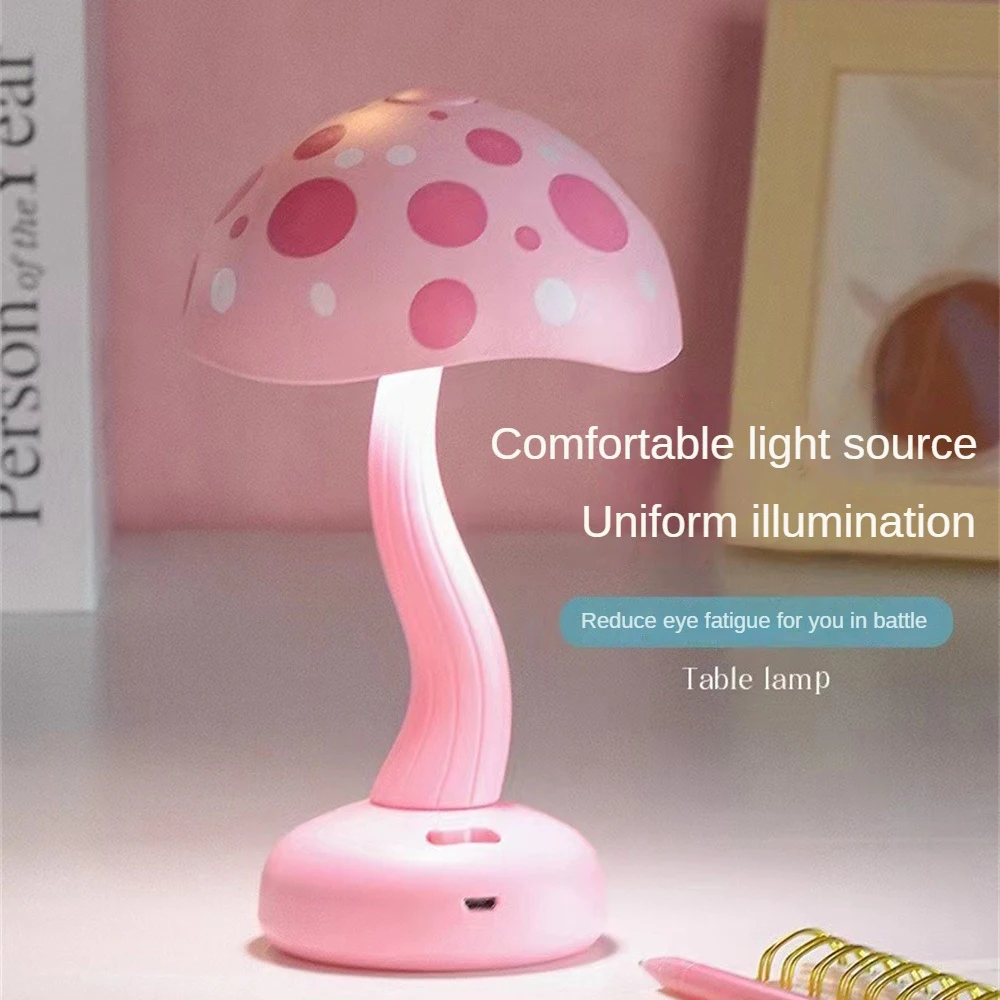 Lámpara de luz LED con forma de seta para decoración del hogar, miniluz de dos tonos, recargable por USB, pequeña, moderna, para sala de estar y bares