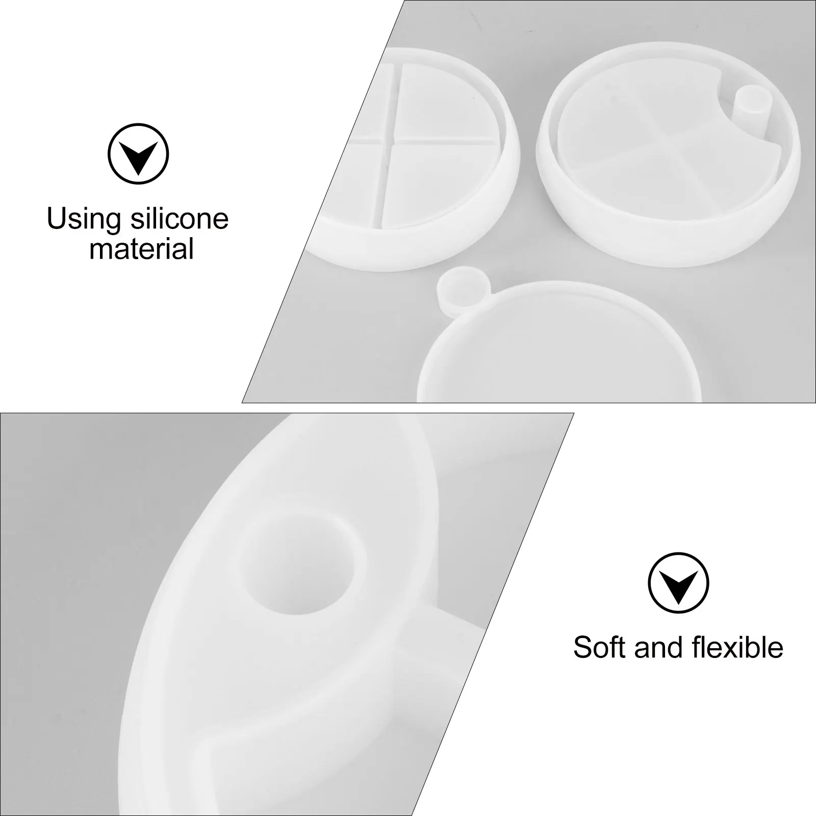 

6Pcs Durable Silicone Epoxy Resin Mold Set for Decorative Jewelry Box DIY Craft Accessories