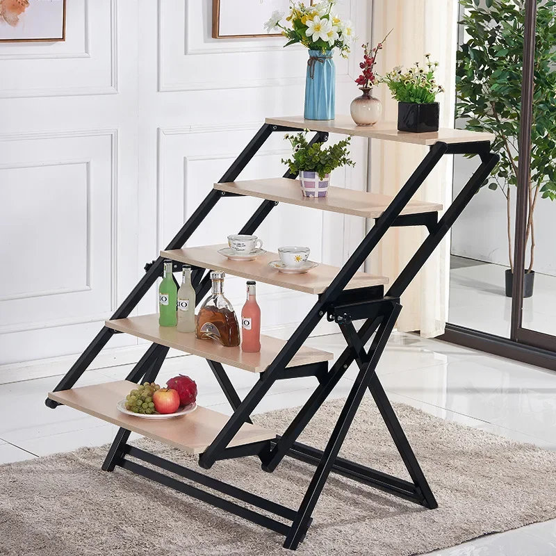 home furniture smart transforming furniture Folding Wood Dining Table foldable table shelf