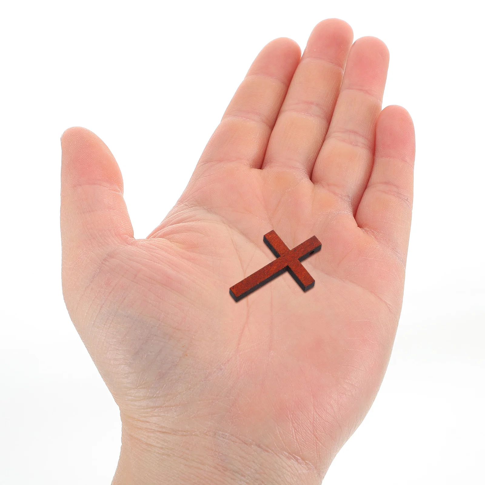 

50Pcs Natural Wood Cross Pendants Mini Small Rustic Wooden Christmas Ornaments DIY Hanging Charms for Tree Holiday Decorations