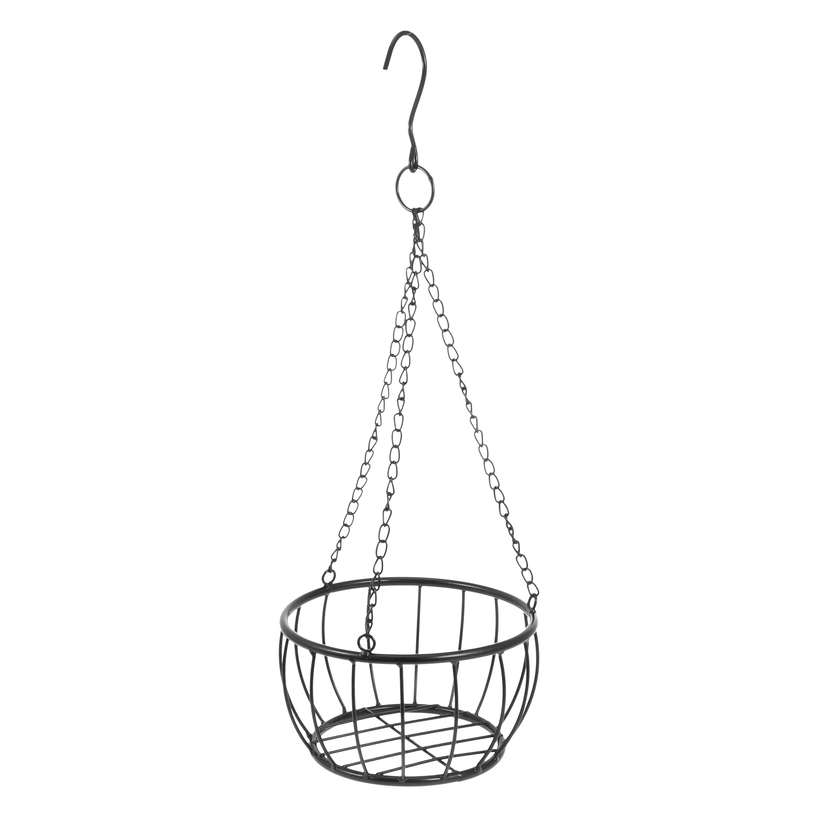 

Iron Hanging Basket Black Medium Thick Planter Balcony Decorative Flowerpot Holder Retro Style Durability Green Plant Vase
