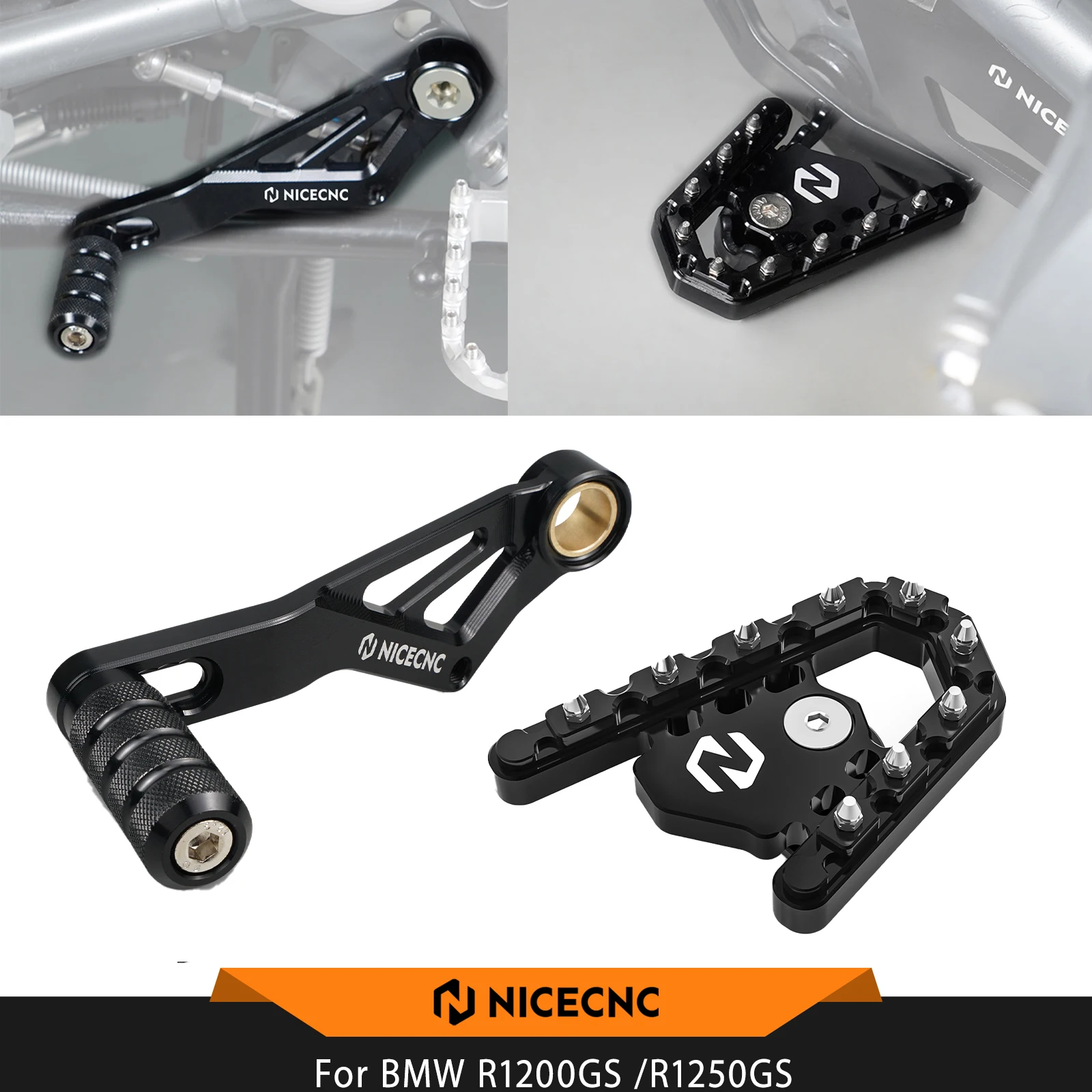 NICECNC For BMW R1250GS R 1250 GS 2019-2023 Foot Pegs Footrest Gear Shift Lever Brake Lever Pedal Extender R1200GS 2013-2018