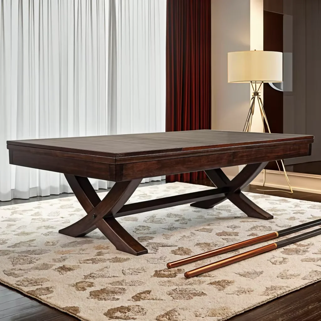 Solid Wood 9 Ball Home Multi-Use Pool Table with Dining Top Slates Pool Table 7ft 8ft 9ft for Pool Games or Dining Room