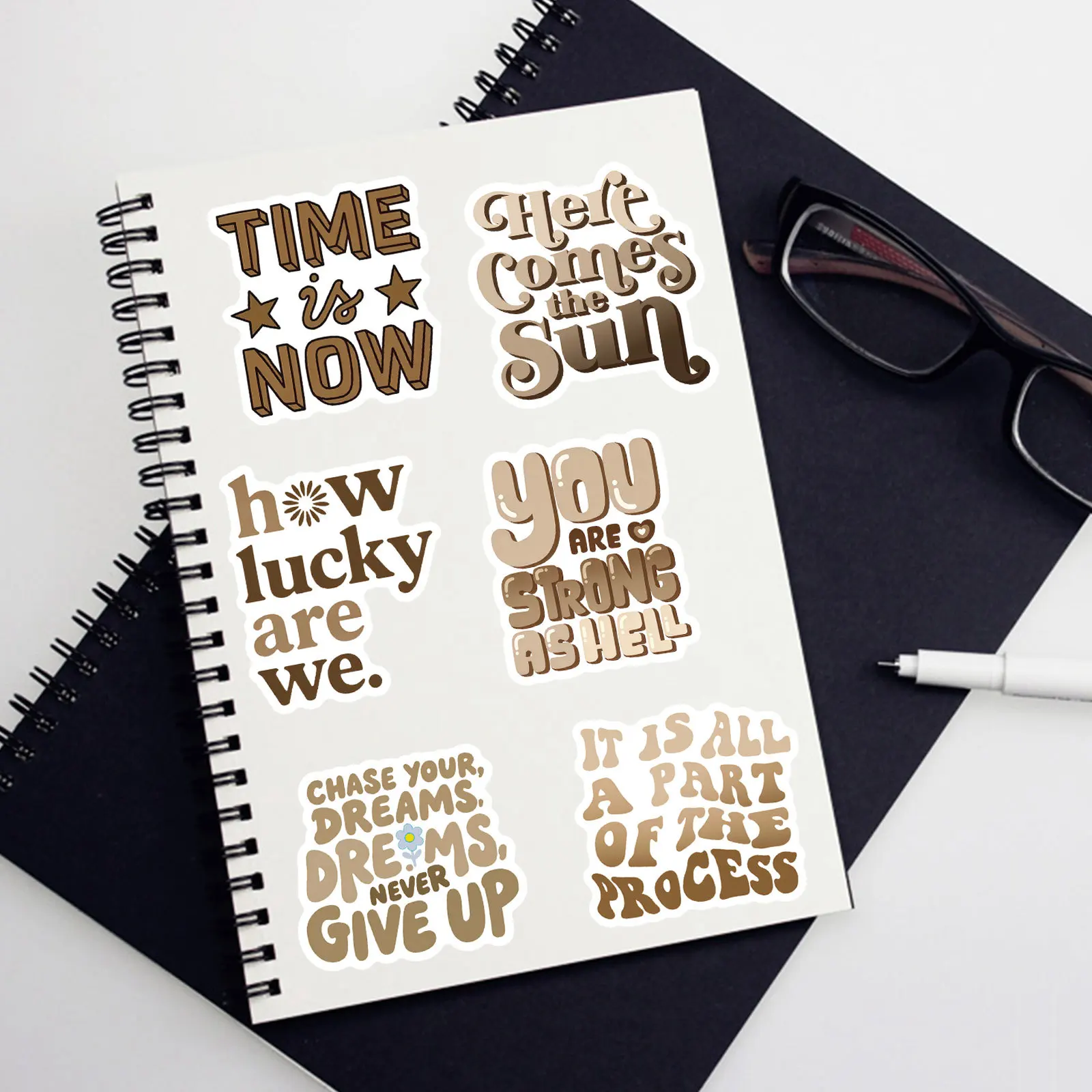 50 قطعة العبارات التحفيزية البوهيمية الكرتون الكتابة على الجدران ملصقات ملهمة إقتباس الشارات مقاوم للماء DIY بها بنفسك محمول دفتر #3