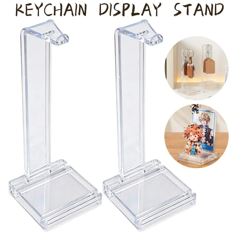 Plastic Keychain Clip Display Stand Holder Transparent Hanging Clip Jewelry Storage Racks Decorative Shelves Home Tabletop Decor