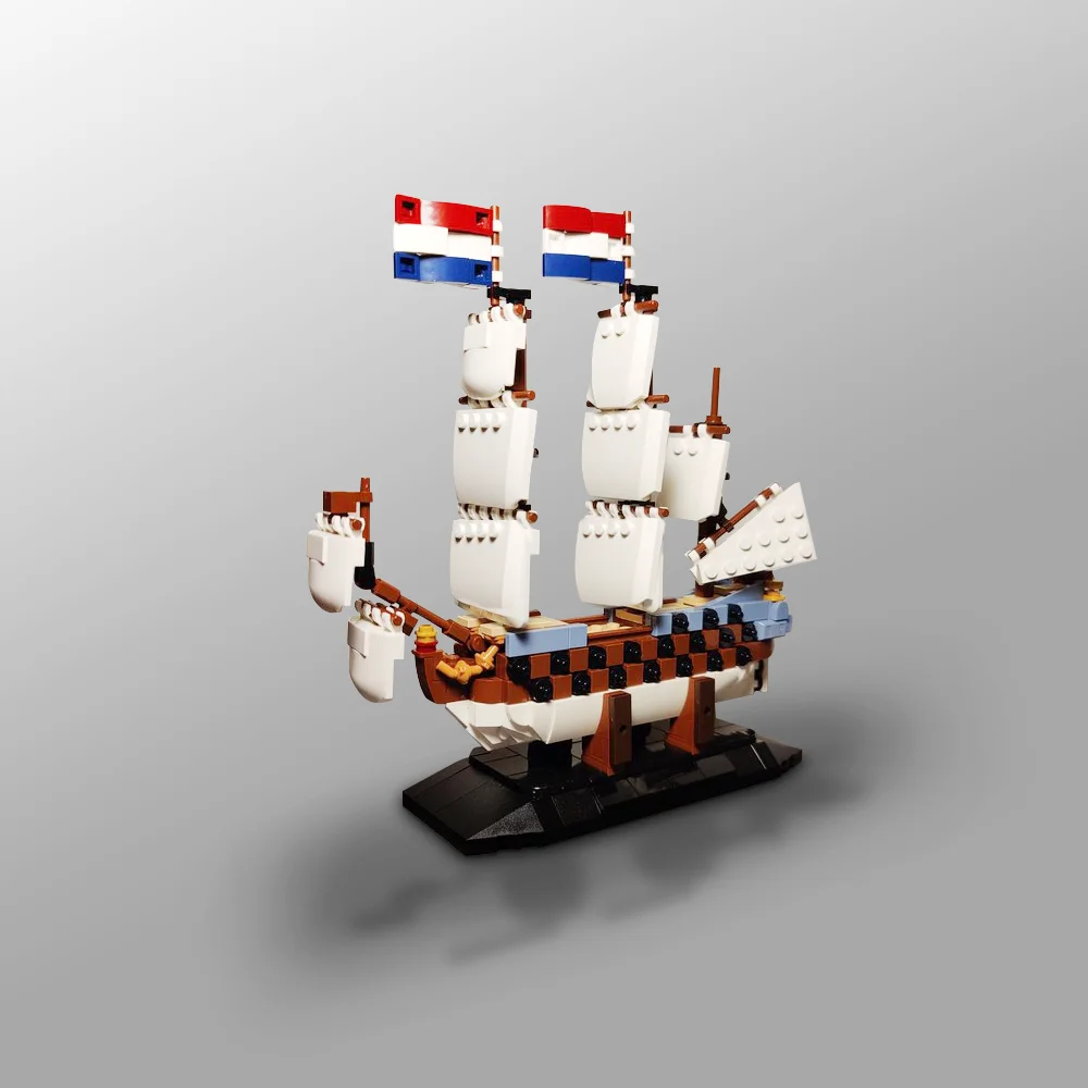 Gobricks MOC Model ship of the Zeven Provinciën Building Blocks Model Sea Adventure Ship DIY Bricks Assembly Toys Children Gifts