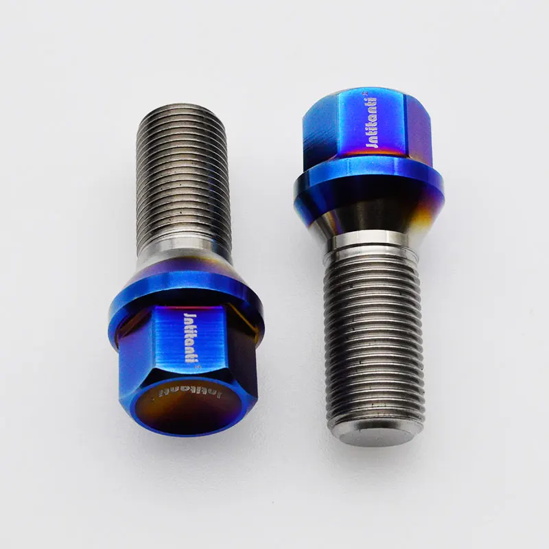Jntitanti 10,9 Grad Gr.5 Titan 60-Grad-Kegelsitzradschrauben M14 * 1,25 * 28 mm für BMW MINI
