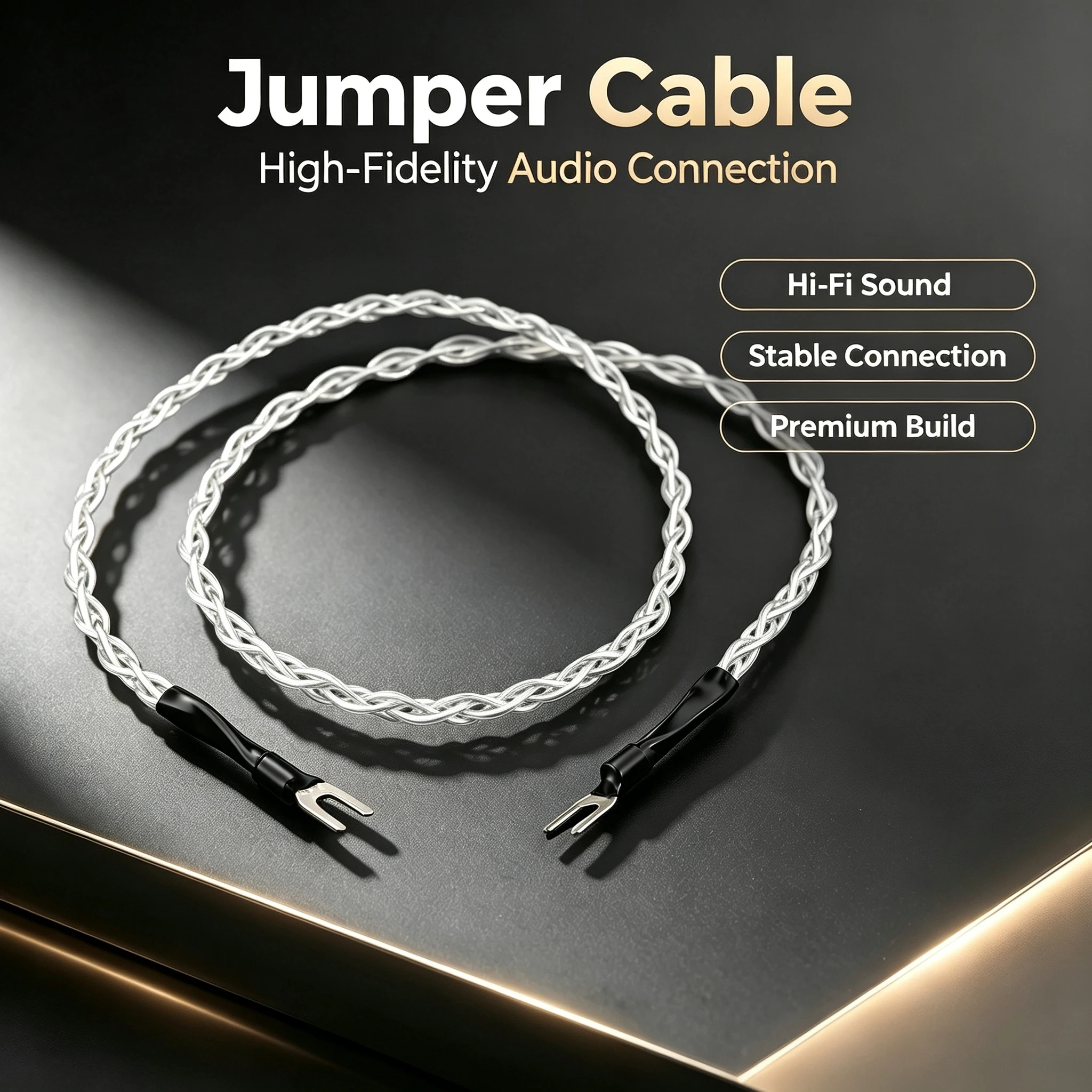 Hi‑End 4AG Silver Plated Ground Cable Y Spade Plug Speaker Jumper Cable HIFI Bridge Cord LP Vinyl Phono Audio Grounding Wire