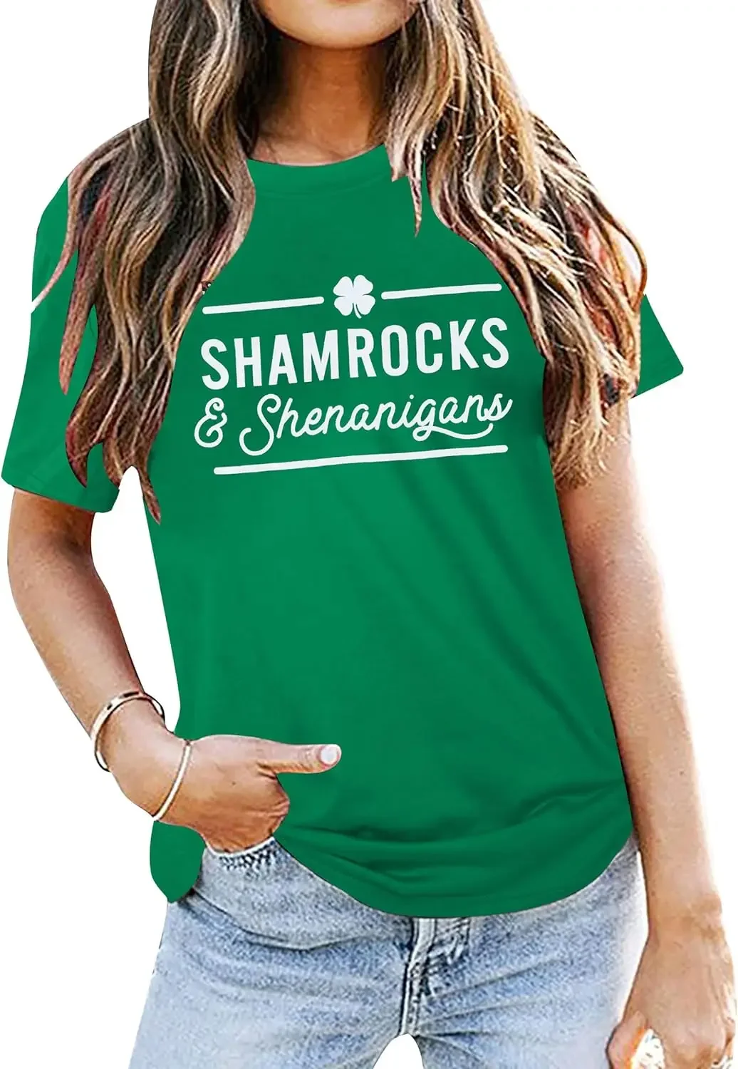 Womens St Patrick's Day Shirts Klavers en Shenanigans Shirt Lucky Clover Katoenen T-shirt Shamrock Tee Grappige Gezegden Tops