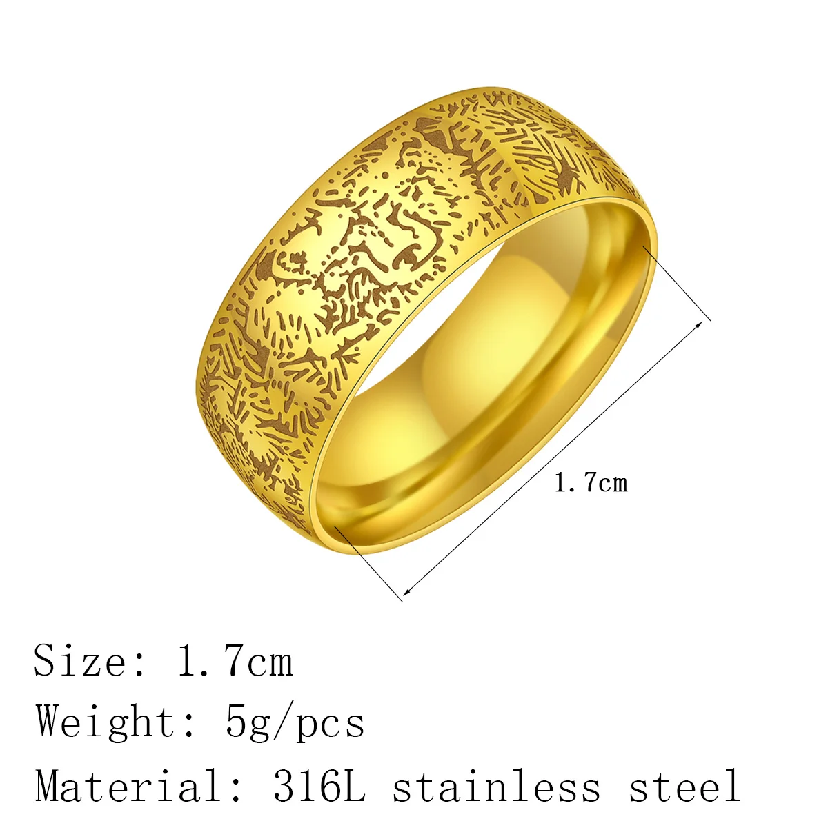 Kinitial Stainless Steel Ring Wolf in Spruce Branches Jewelry Birthday Party Gifts For Men Women