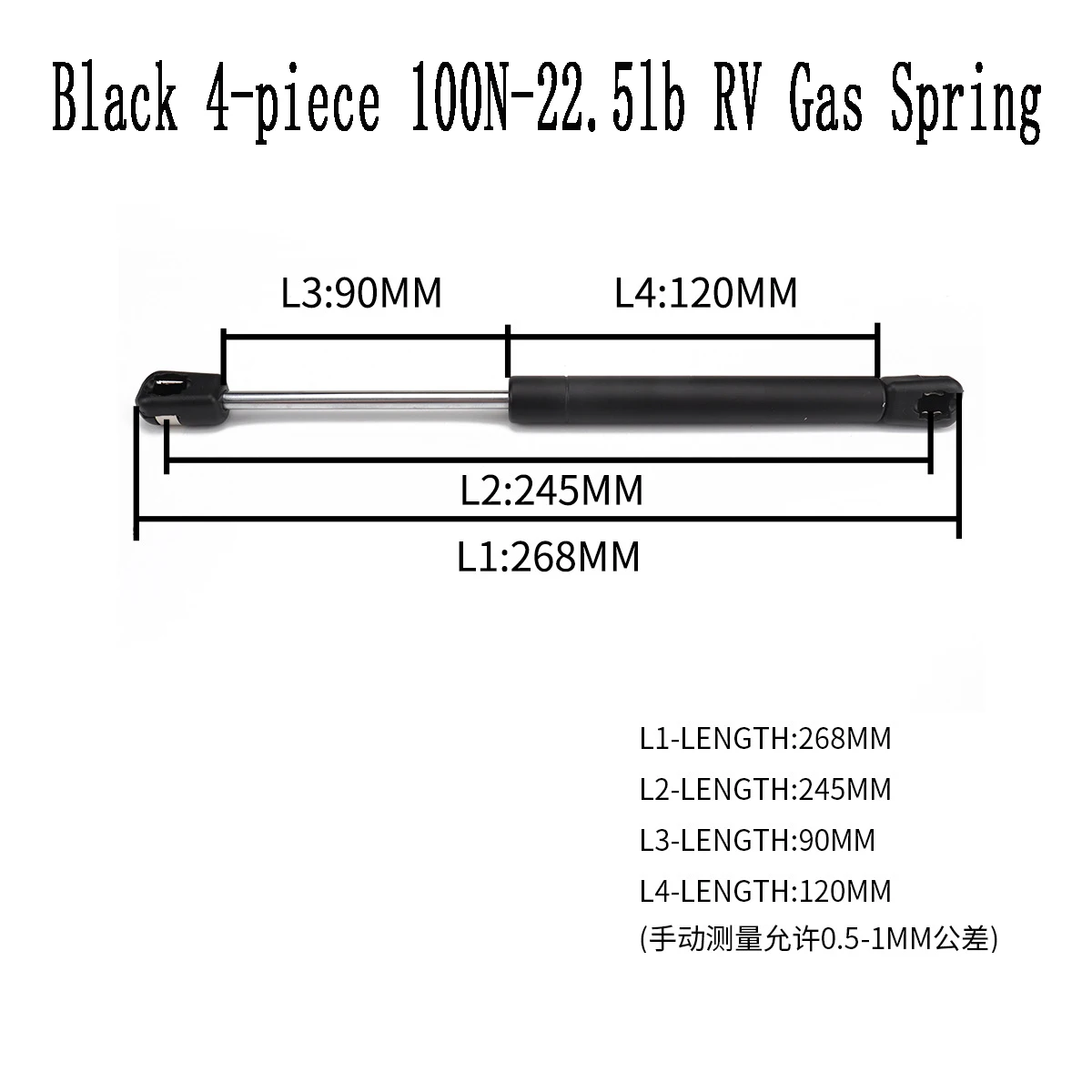 

4Pc 100N-22.5lb Car Struts Front Bonnet Hood Rear Trunk Tailgate Boot Shock Lift Strut Support Bar Gas Spring Bus RV CamperVan