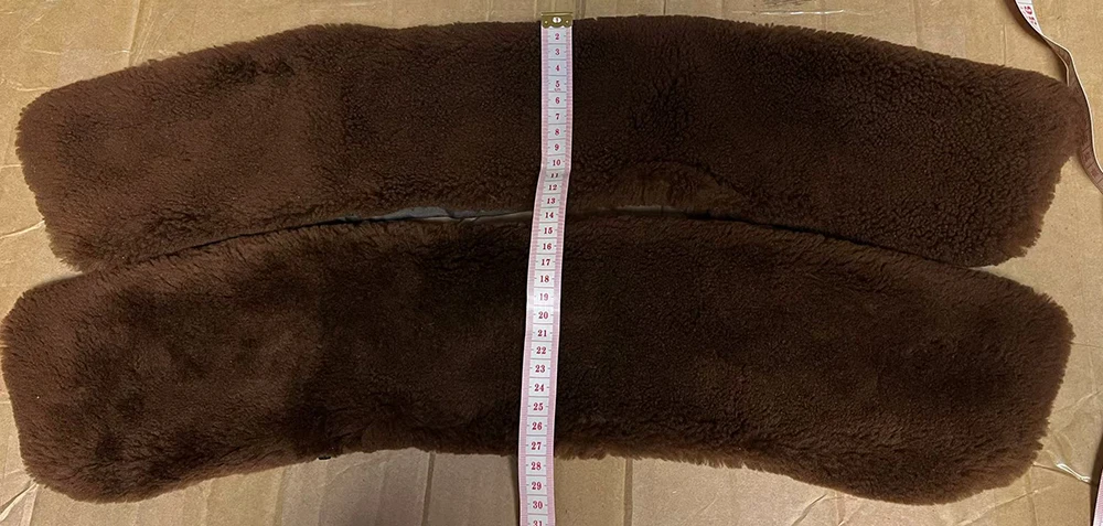 Winter G1 Top Gun Jacken-Zubehör Abnehmbarer Schaffell-Wollkragen Braun Schwarz Original Pelzkragen für Herren-Oberbekleidung – Detail 4