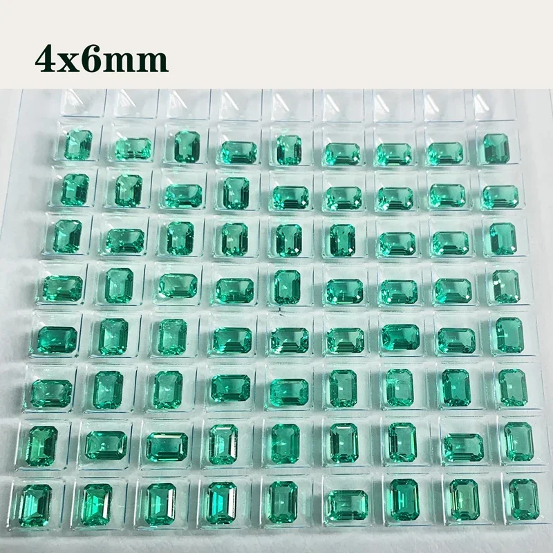 Lab Grown Columbia Emerald Emerald รูปร่างขนาดเล็ก Charms อัญมณี DIY แหวนสร้อยคอต่างหูวัสดุหลักที่มีใบรับรอง