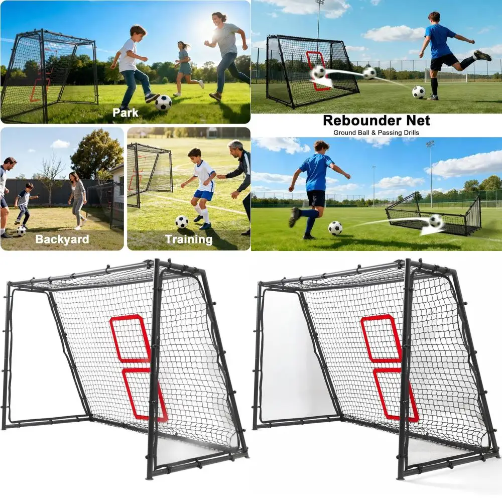 

Portable Heavy-Duty Soccer Goal for Backyard & Training - Regulation Size, Deep Net, Weather-Resistant & Stable