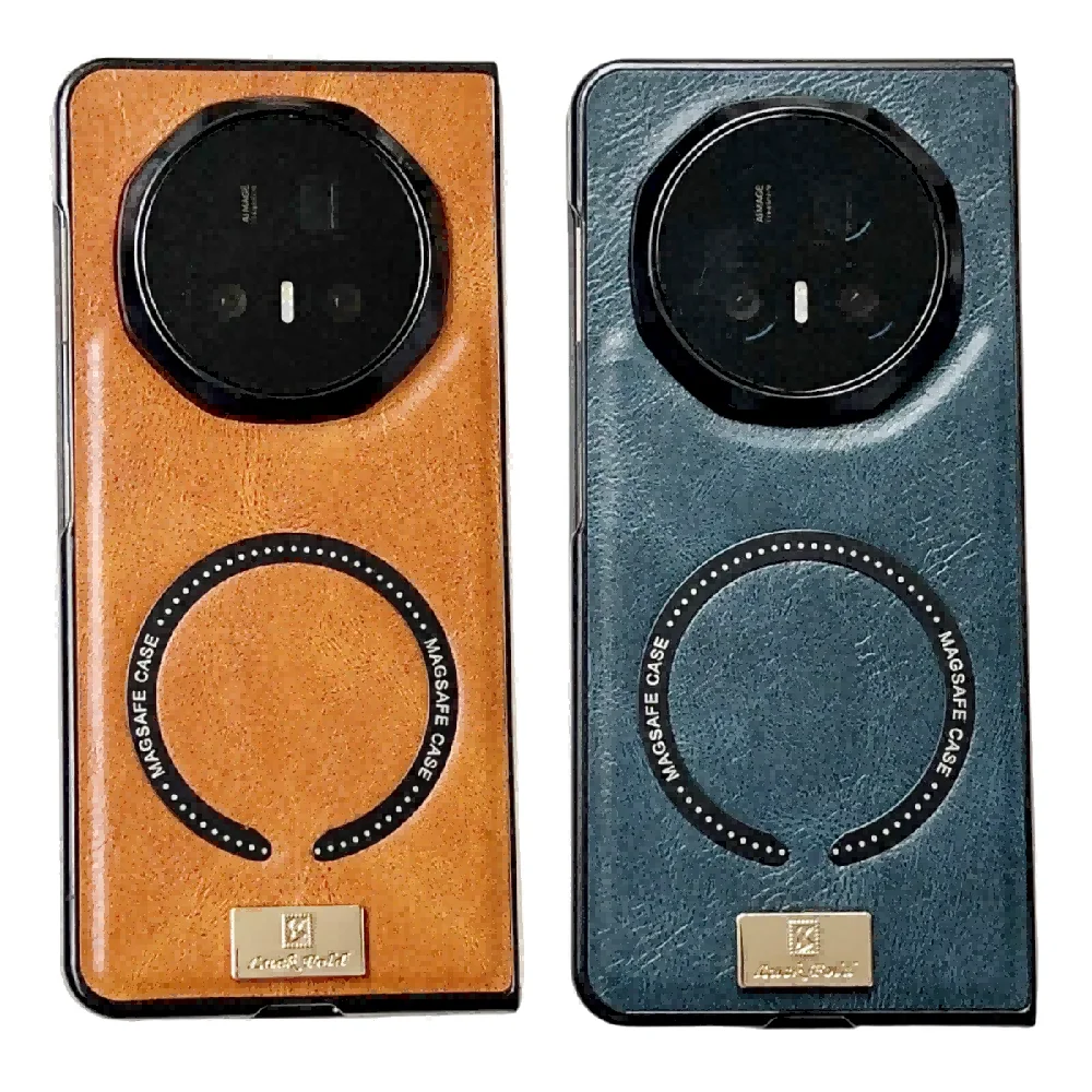 

Чехол для Huawei Honor Magic V5, роскошный чехол из искусственной кожи с магнитной беспроводной зарядкой, защитный чехол для телефона Magic V5