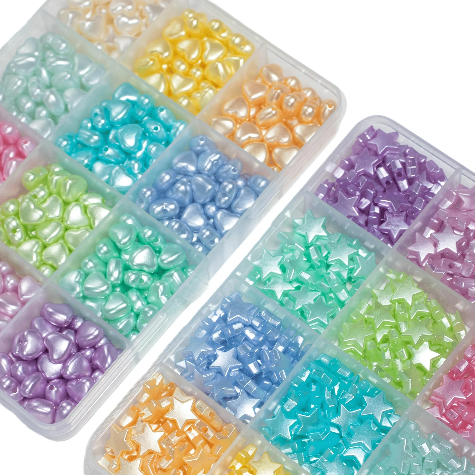360pcs Color Heart-Shaped Star Beads for DIY Jewellery