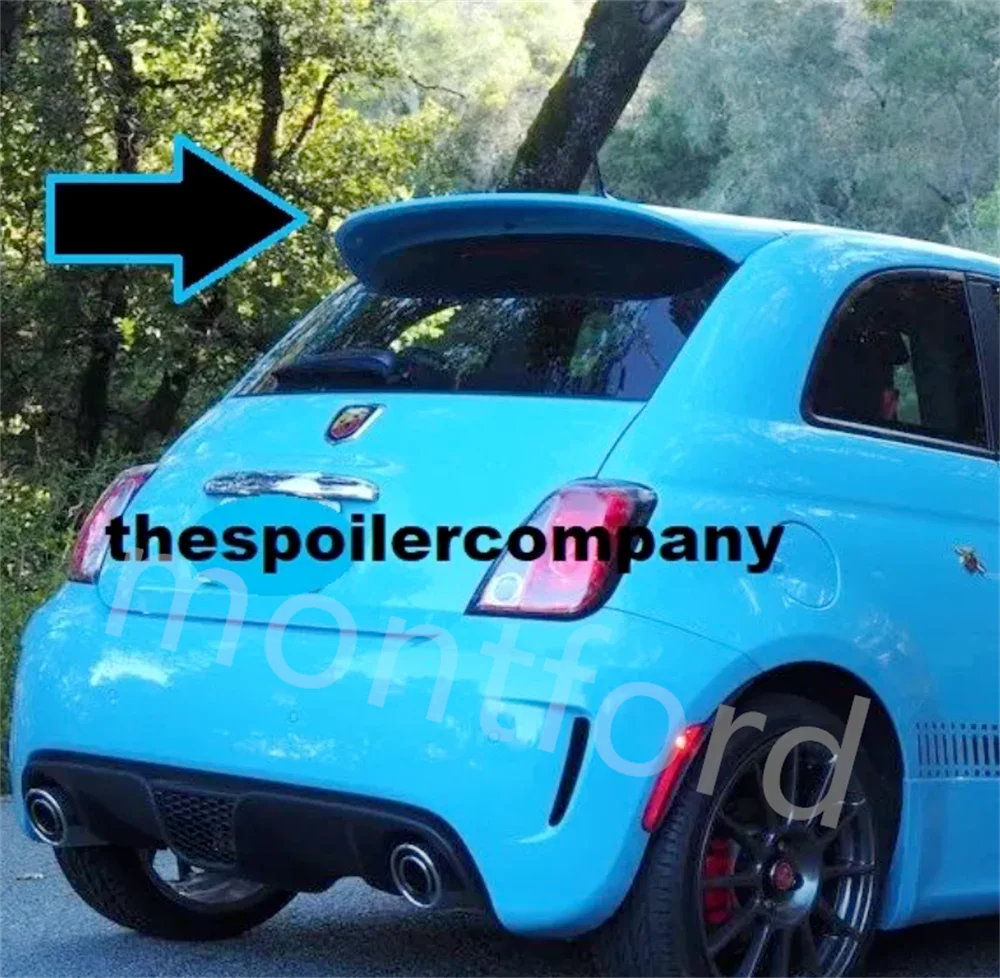 

For 2012-2017 Fiat 500 Painted Spoiler Abarth-Style Rear Wing Full Carbon Fiber Rear Roof Spoiler Wings