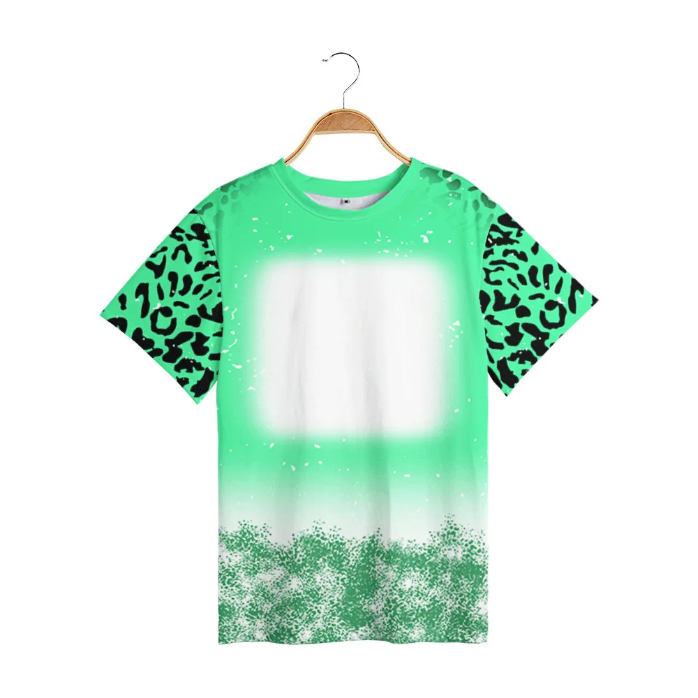 Heat Sublimation Spotted Tie-dye Summer Adult Short Sleeve Unisex Thermal Transfer Polyester Blank Round Neck T-shirt For Kids