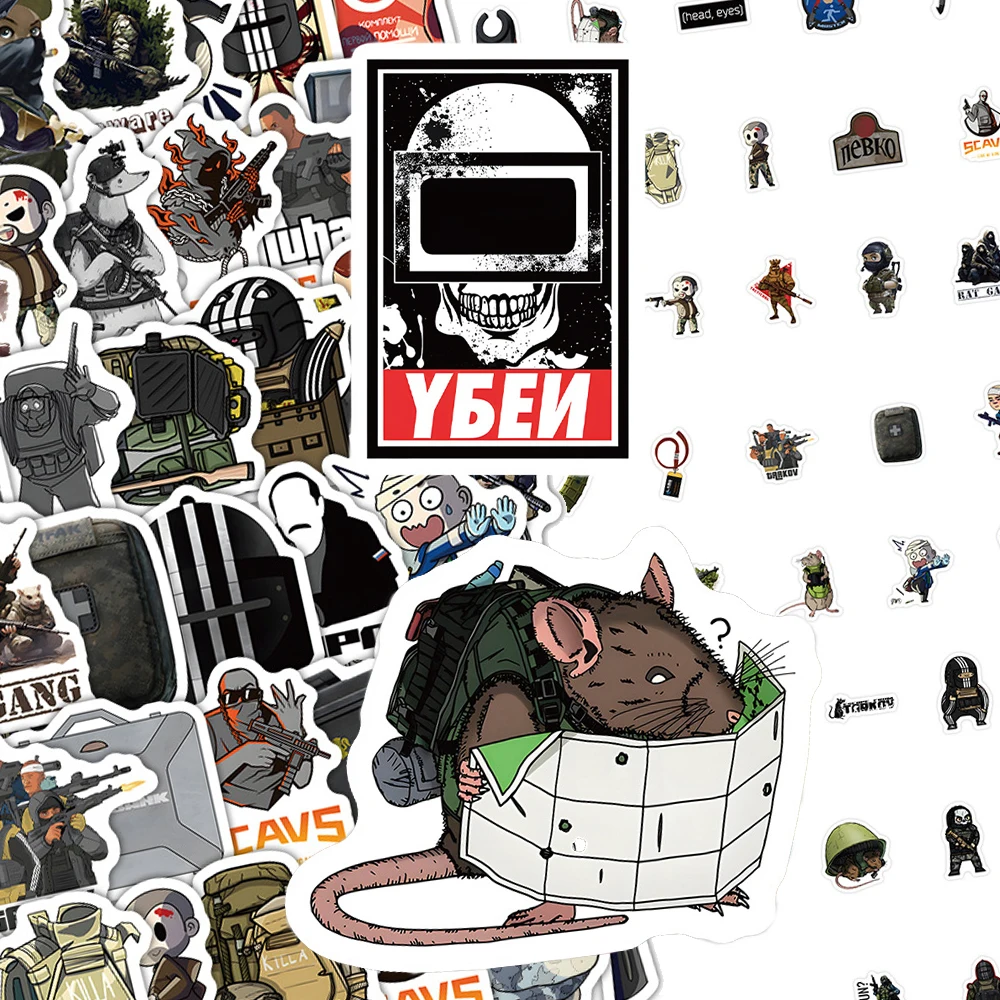 10/30/50/100 szt. Fajne naklejki z gry Escape From Tarkov, kreskówkowe naklejki graffiti, naklejki DIY na notebooka, laptopa, telefon, wodoodporne naklejki, zestaw