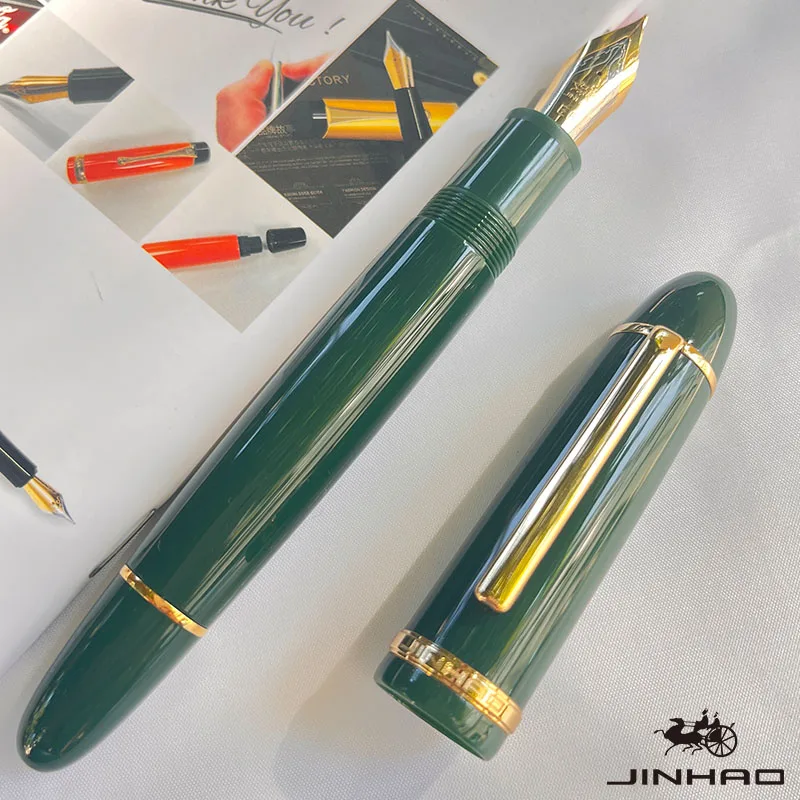 

1 шт. перьевая ручка Jinhao X159 классического дизайна, акриловая, большого размера, с золотым/серебряным зажимом, для каллиграфии, с конвертером