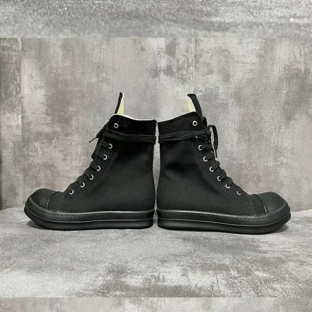 Ro Classic Boots Men Shoe Women Sneaker Full Black Canvas High Top Shoes Casual Sneakers Zipper Lace Up Luxury Ankle Boot