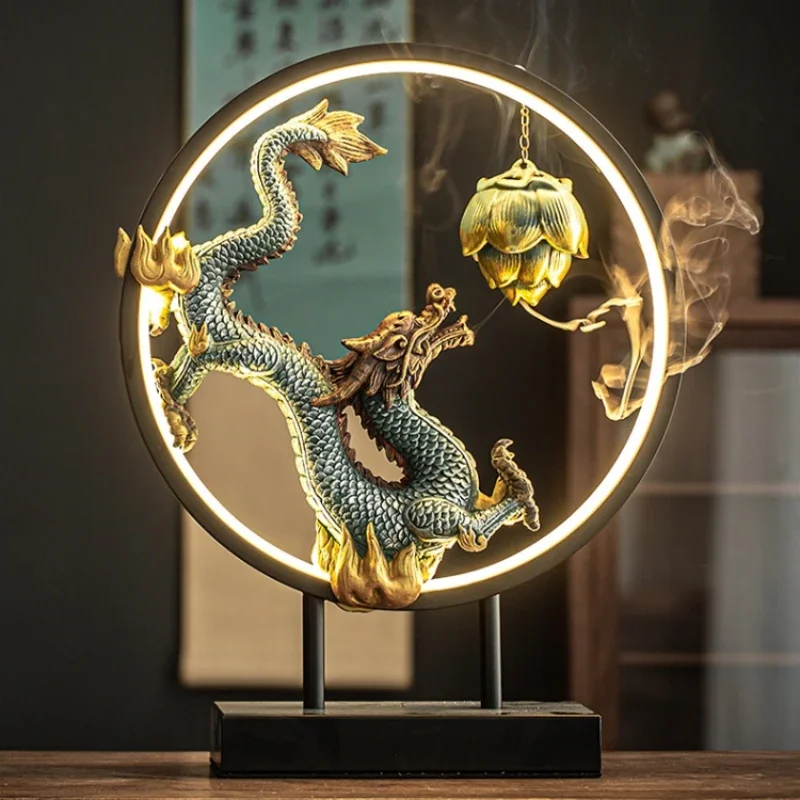 Lamp Ring Dragon Incense Burners Decoration Lucky Zodiac Dragon Decoration Home Living Room Incense Office Burner Opening Gift
