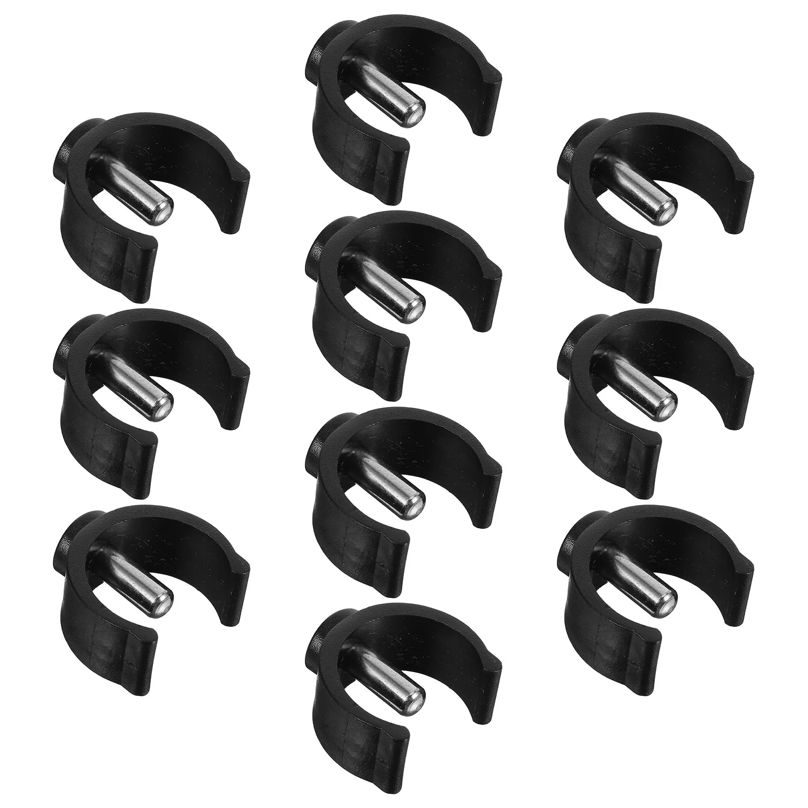 

10Pcs Crutch Pin Locks Heavy Duty Walker Tube Clip Plastic Steel C-Clamps Non-Slip Walking Cane Accessories for Seniors and