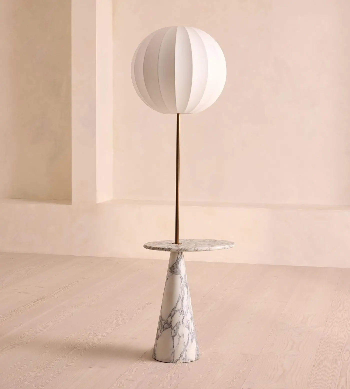 Modern Roman Living Room Next to the Sofa Shelves Marble Floor Lamp Light Luxury Premium Feeling Bedroom Light