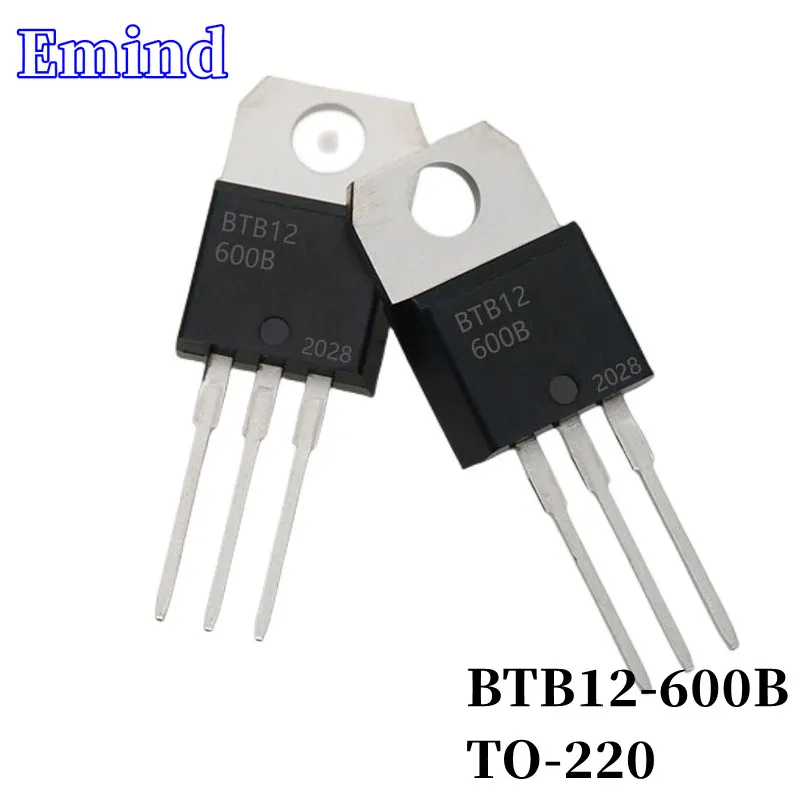 

20/50/100/200/500Pcs BTB12-600B BTB12 Triac 12A/600V TO-220 DIP Thyristor Large Chip