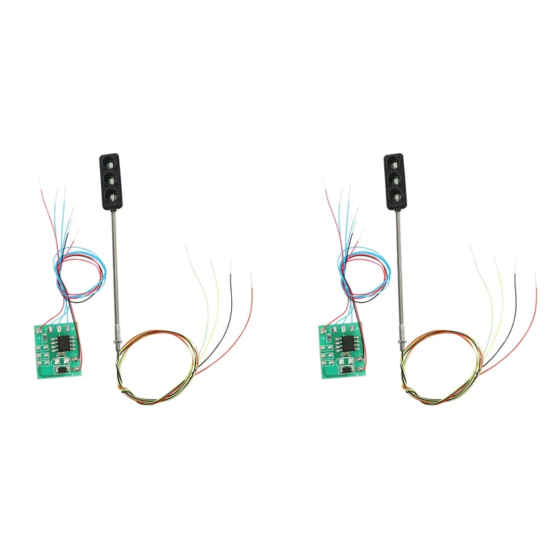 

ODIES-2 Set Traffic Light Signal HO OO Scale LED Model Architecture Train Railroad Crossing Walk Street + Circuit Board