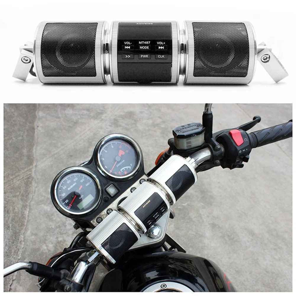 

Motorcycle Stereo with Bluetooth MP3 Radio Waterproof Machine Handle Speaker Portable Fm Card Digital Screen Bass