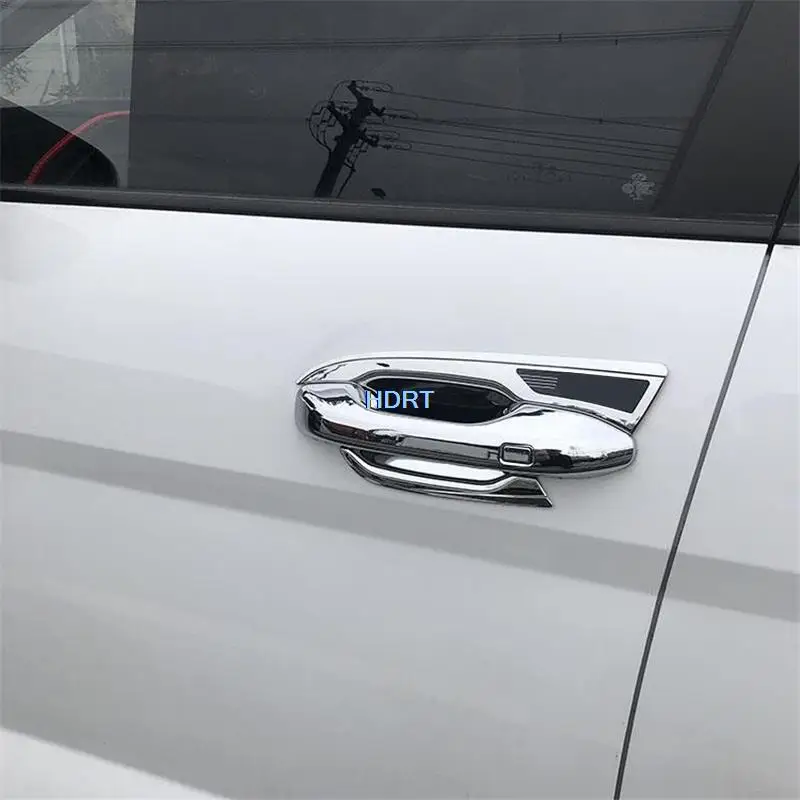 Car Door Handle ABS Chrome Bowl Cover Trims Frame Sticker For Hyundai IX25 Creta (Venue) 2020 2021 2022 Carbon Fiber Accessories