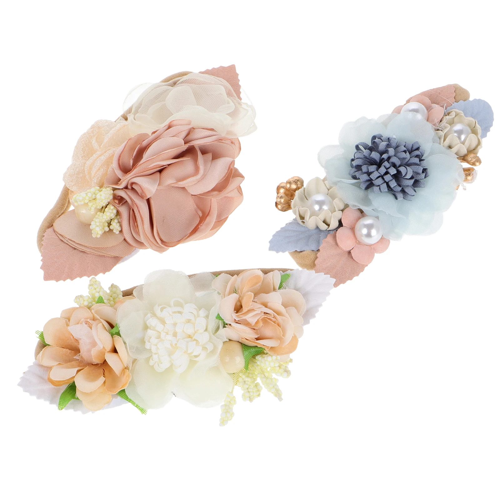 

3 Pcs Flower Hairb Newborn Infant Headb Sweet Baby Headb Decor Toddler Hair Accessory Christmas Birthday Party
