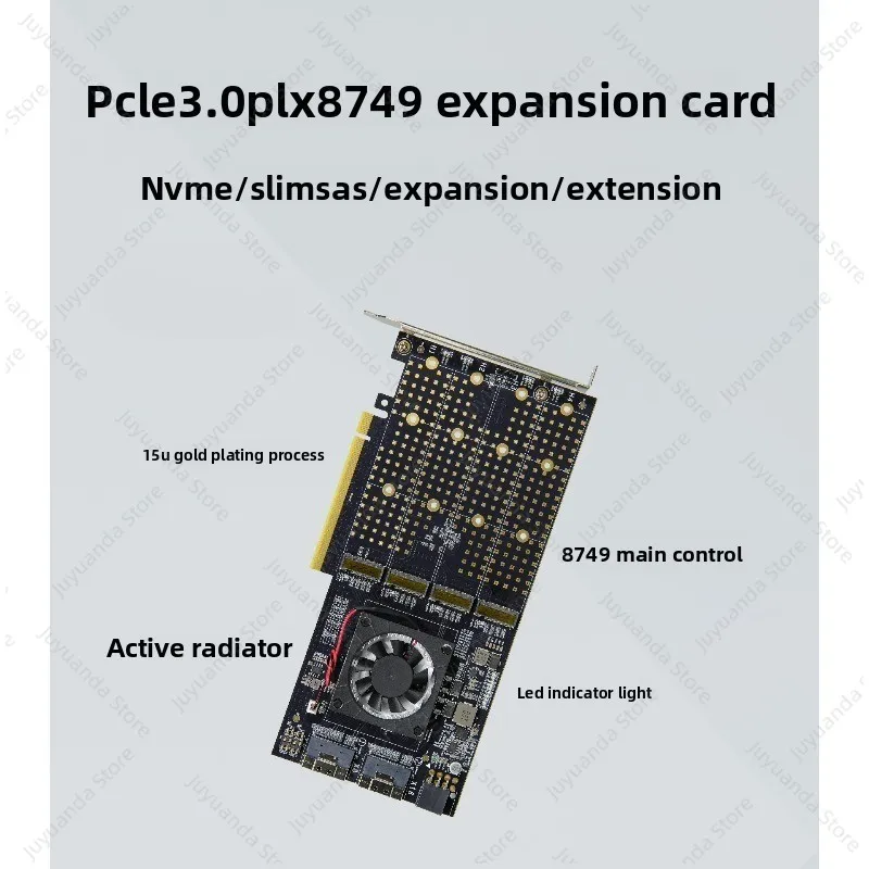 Split-free PLX8749 Expansion 4 M.2 Nvme + 2 Internal SFF