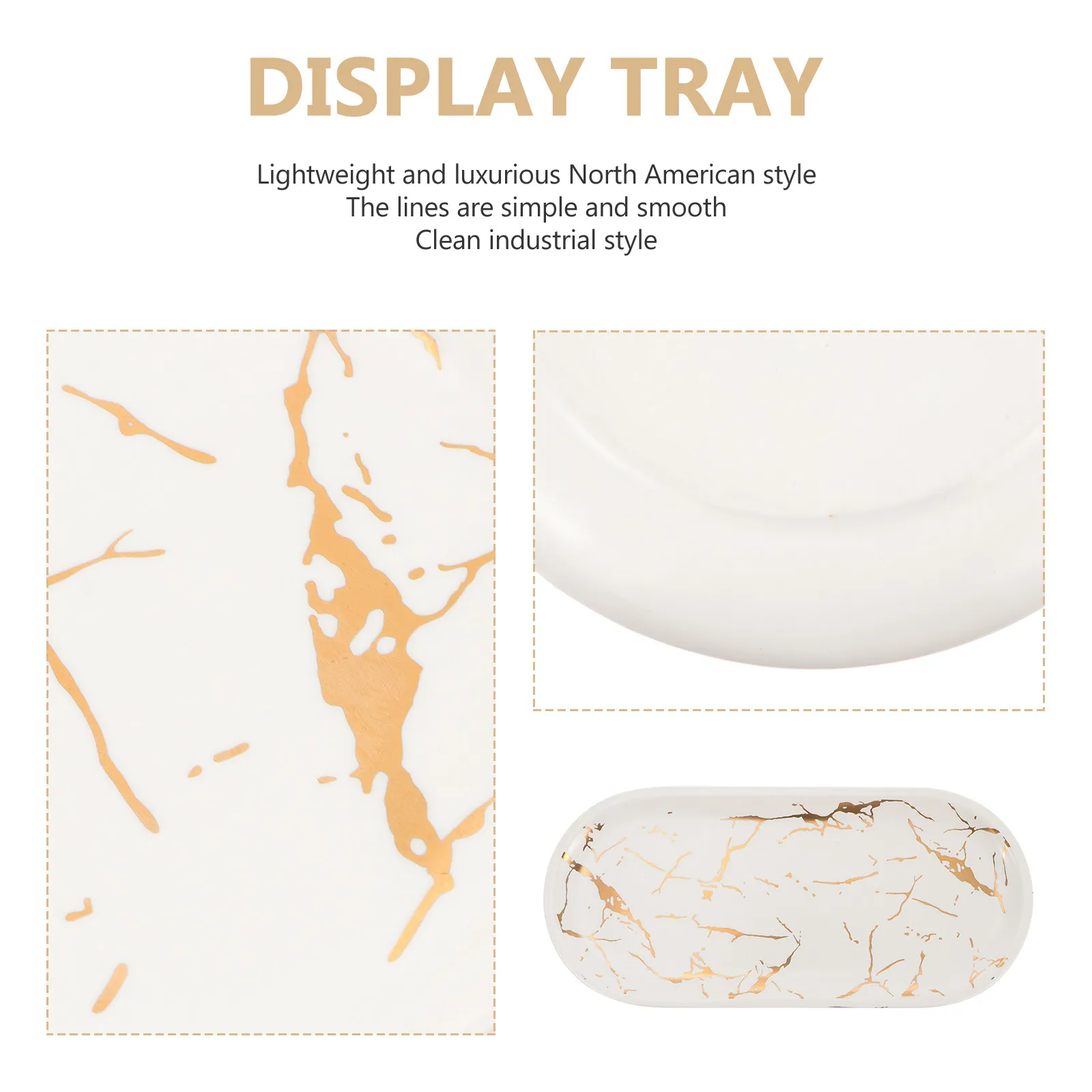 

1Pcs Food Display Plate Easy Clean Ceramic Dish Marble Print Smooth Finish Sushi Food Plate Jewelry Display Tray for Daily Use