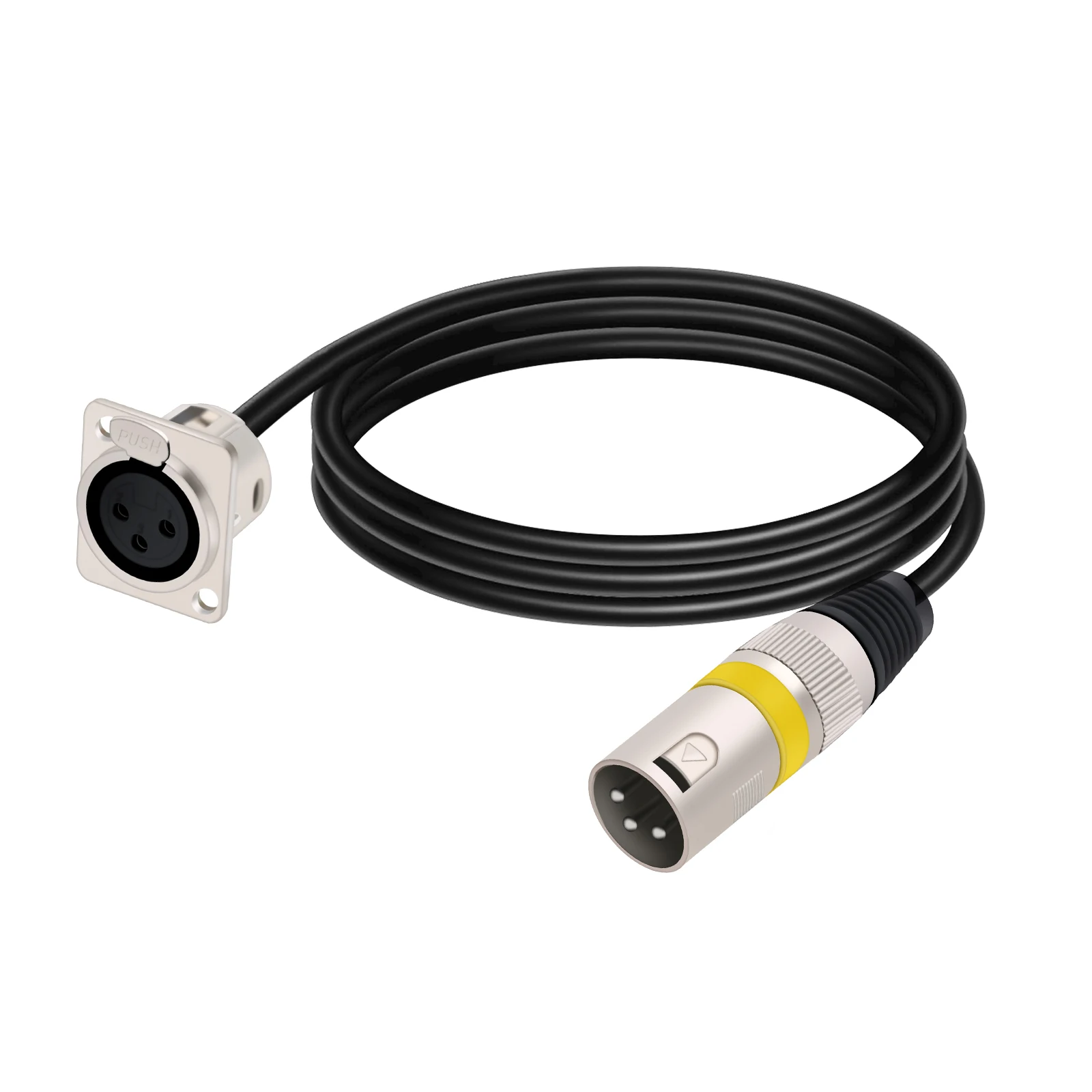 0.3M-15M 3 Pins XLR Cable D-Type XLR Female Panel to XLR Male Connector Pass Through OFC Copper Shielded Cable for Microphone