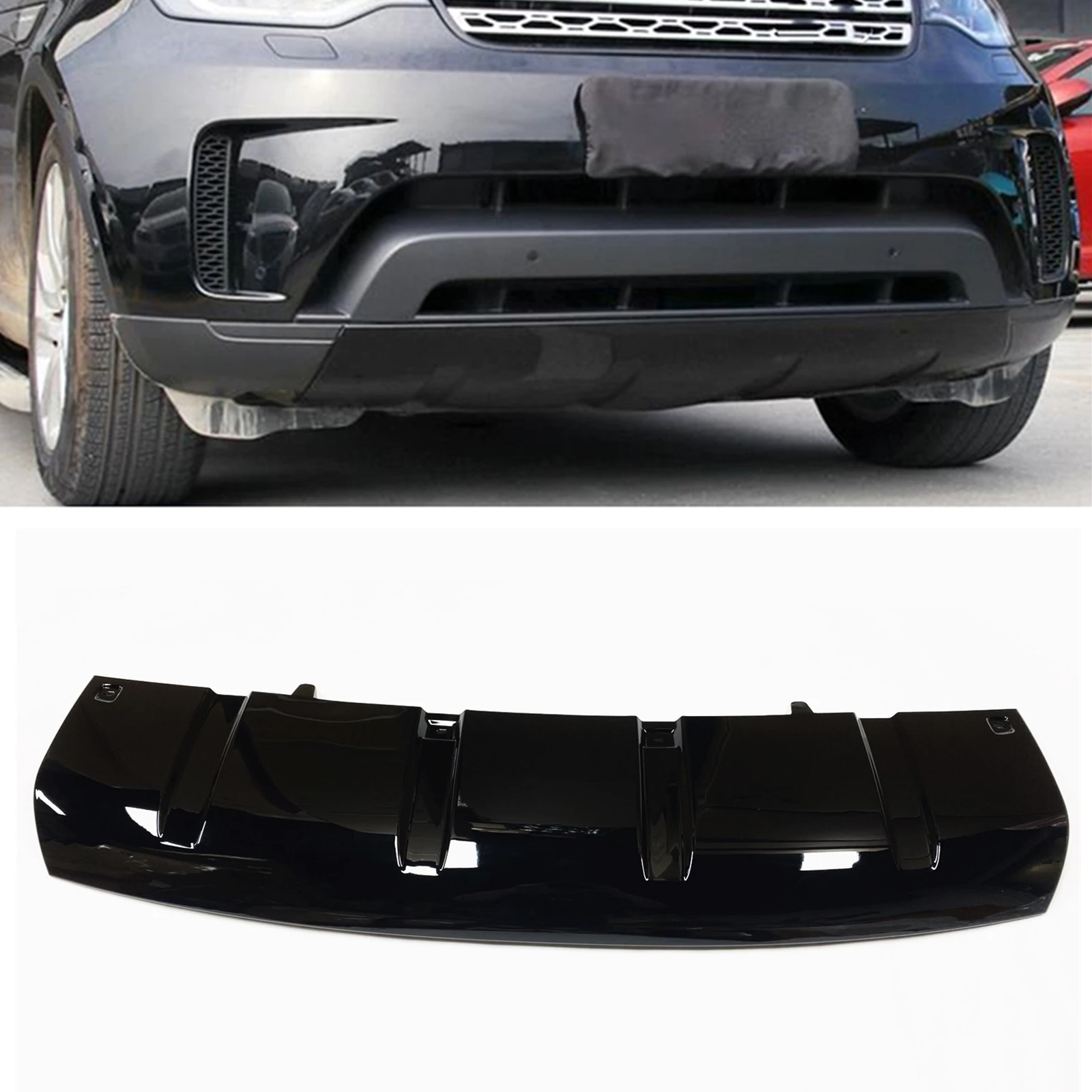 Car Front Bumper Skid Plate Tow Hook Cover Lip Canard Trailer Spoiler Lid For Land Rover Discovery 5 L462 2017-2023