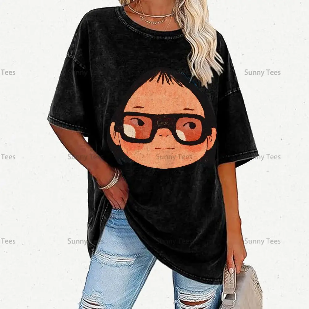 

Y2k Women Summer Top Crop T-shirt Vintage Abstract Cartoon Avatar Print Tee Gothic Clothing Cotton Stretchy Street Fashion