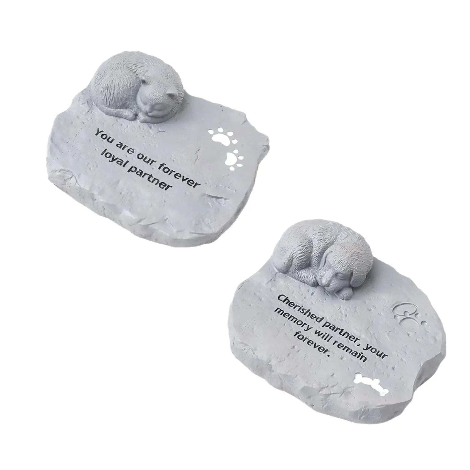 Memorial Stones for Pet Small Grave Stone,Weatherproof Pet Tombstones Garden Headstone for Flowerbed Outside Backyard Decor