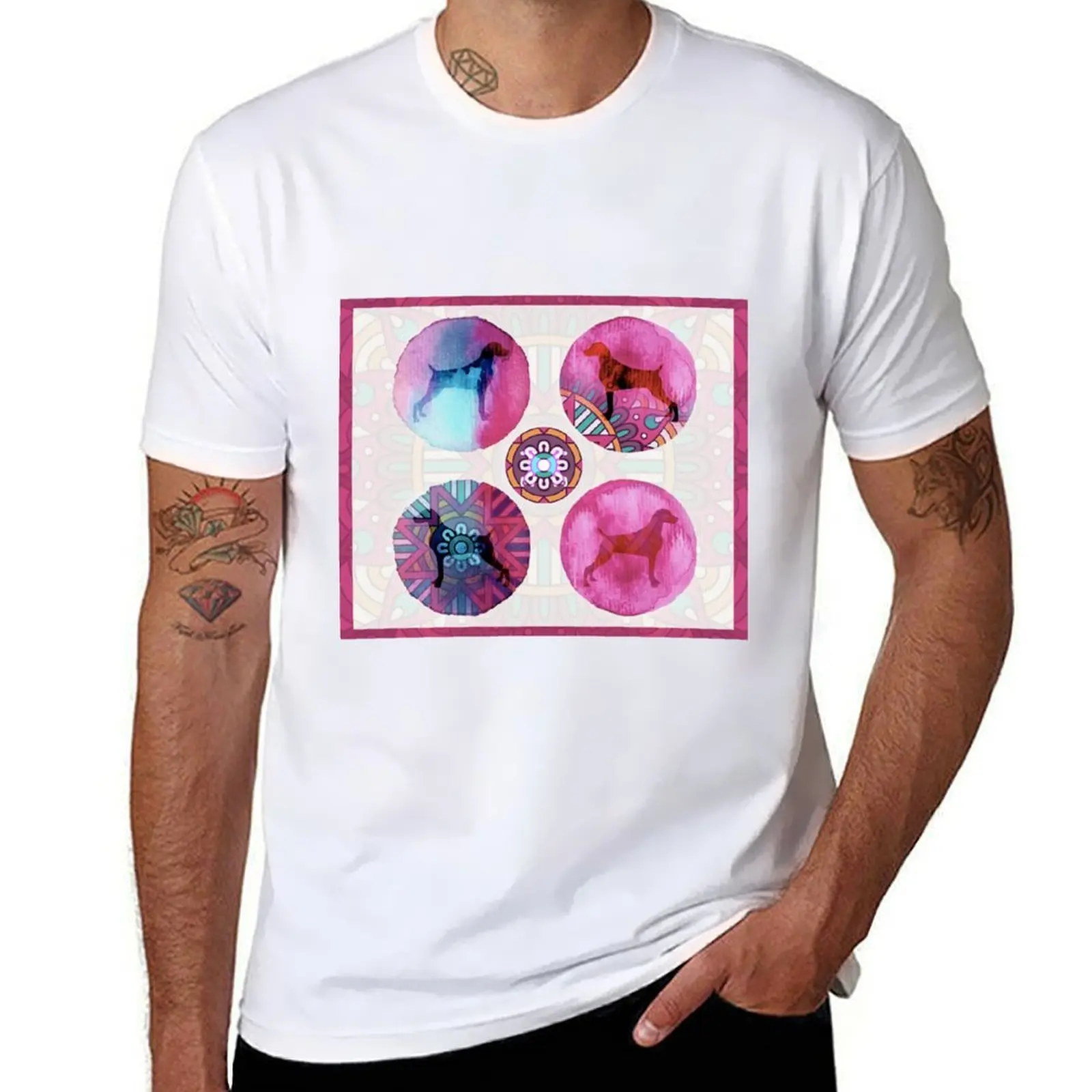 

Футболка MANDALA WEIM DREAM PINK MULTI, мужские футболки для мужчин, мужские футболки с аниме, футболка